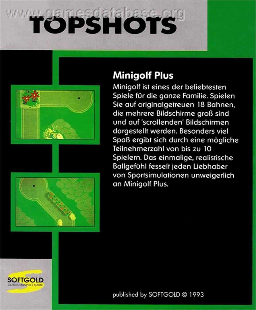 Mini Golf Plus - Commodore Amiga - Artwork - Box Back